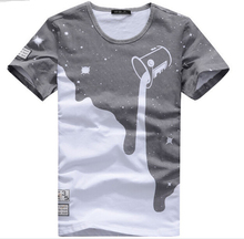 Mens Summer Tee New Man Plus Size Shirt Short Sleeve t shirt Milk Printed Cotton T