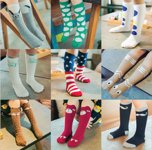 0-3Y baby cartoon socks top quality kids cotton knit knee long high socks leg warmers for boys & girls clothing accessory
