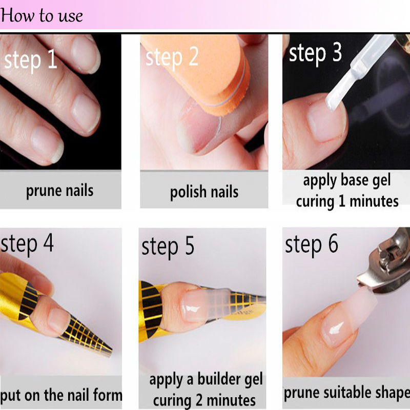 500pcs Roll Nail Art Extension Guide Form For Acrylic Uv Gel Nail Tip Extensions How To Apply Photos
