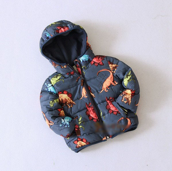 Brand 2015 new arrival children ski coat kids jacket boys outwear child trench dinosaur Promotion free shipping