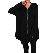 New Women irregular Zip Long Hoodie Jacket Coat cape Plus Size HOT
