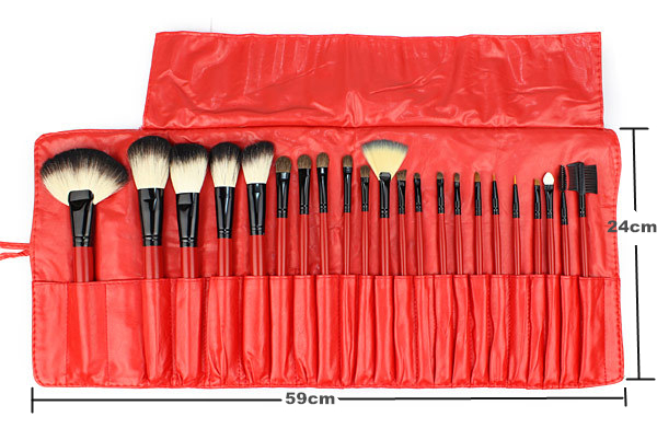 Hot maquiagens 22pcs red makeup brushes professional eye shadow maquiagem cosmetics brush with PU case of