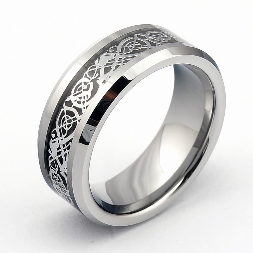 ... Men's Dragon Tungsten Carbide Ring Jewelry Wedding Band Rings for Men