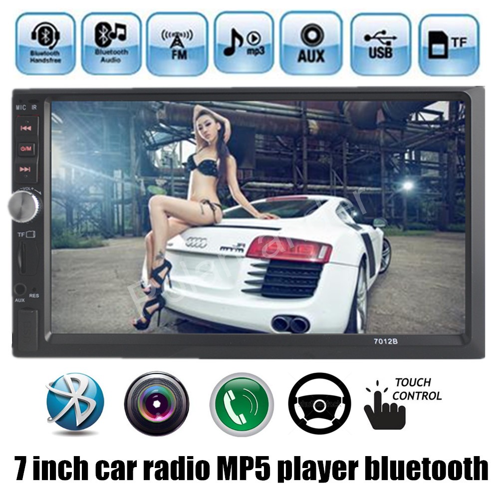 7 Inch 2 Din Car Audio MP5 MP4 Player Universal Bluetooth Radio USB/TF/FM Aux Rear Camera Input steering wheel control