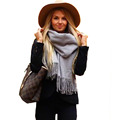 Winter Fashion Solid Female Scarf Designer Wool Blend Brand Shawls Men Scarves Hot Sale Thicken Soft