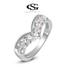 G&S Valentine’s day Gift swiss CZ Platinum plating classical crown ring arrow heart cuting Full set jewelry 1010023349