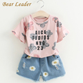 Bear Leader Girls Clothing Sets 2017 Brand Summer Style Kids Clothing Sets Print Shirt Floral Jeans