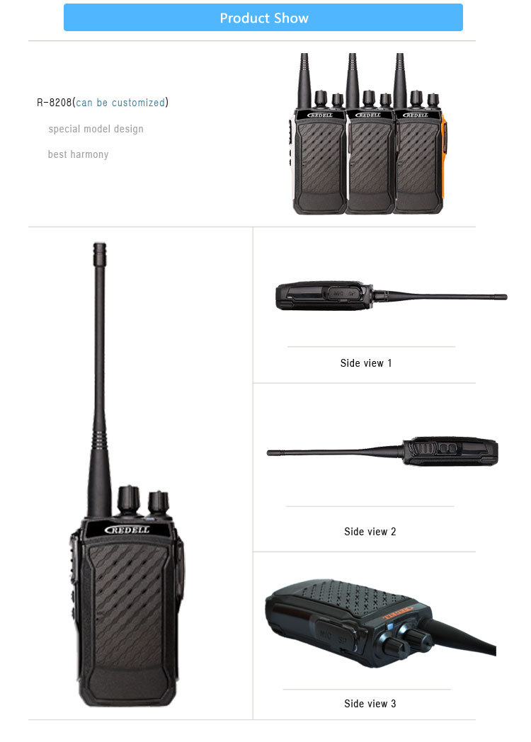 Handheld long distance walkie talkie 8 watt uhf two way radio R-8208