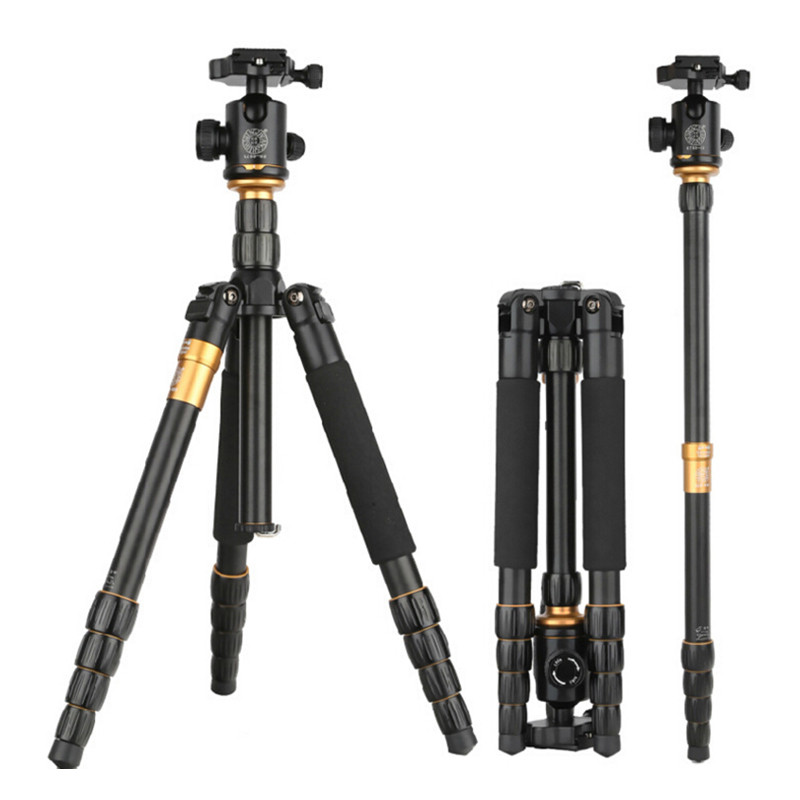 QZSD-Q666-Tripod-With-Q-02-360-Degree-Swivel-Fluid-Head-For-Canon-For-Pentax-For5