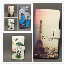 New Ultra thin Flower Flag vintage Flip Cover For Huawei Ascend P6 mini G6 Cellphone Case