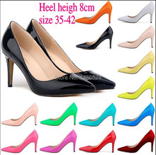 Autumn New fashion star pointed toe solid high heeles shoes nightclub women’s pumps size 35-42