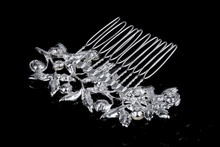 Luxurious Silver Plated Clear Austria Rhinestone Hair Combs Tiara Bridal Bridesmaid Accessory Headpieces Elements Crystal