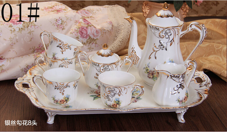 Coffee set fashion tea set high grade ceramic coffee cup and saucer set wedding housewarming gift