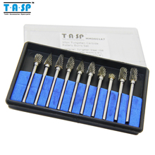 Free Shipping 10pc 1/8″ shank Tungsten Carbide Rotary Burr Set 3.2mm Rotary Cutter file Set CNC Engraving CED