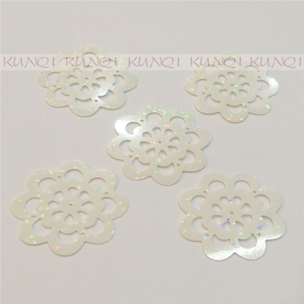 Description Picture 6 of item36mm Flower Sequins  Paillettes Sewing,Wedding Craft,Women Kids DIY Garment Accessories Laser White