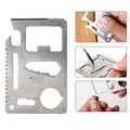 Multi Function 11 in 1 Portable Outdoor Saber Saw Card Screw Wrench Ruler Opener Stainless Steel