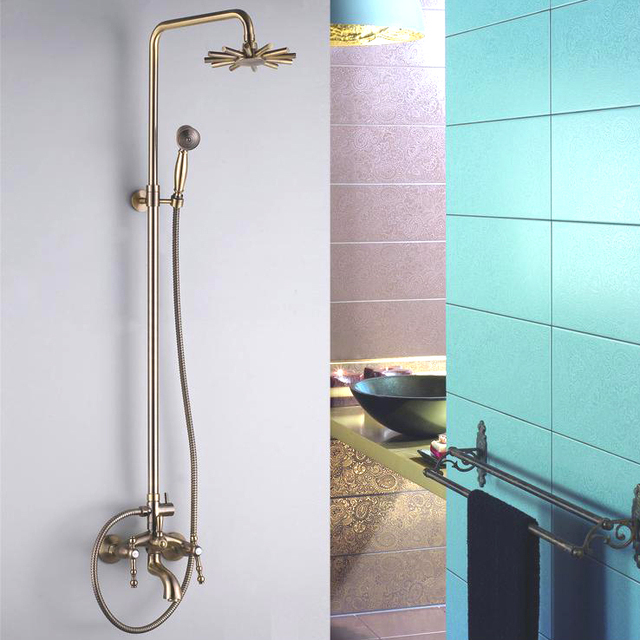 Einzelhandel Luxus messing garnitur, schiebe dusche, brausestange