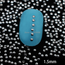 NRS6 1000pcs/lot 1.5mm Metal Studs Nail Art Decoration Fashion 3D Round Nail Sticker Cell Phone DIY Accessories
