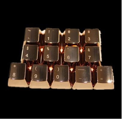 Original Original Keycaps Golden Keys MKC OEM Metal 13pcs Number Keys for Gaming Keyboard Mechanical Keyboard Dota 2 CF Gamer