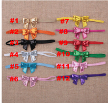 30pcs lot New Style Baby Girls hair accessories Embroidered sequin bows Headband Flowers Hairwear 12 colors