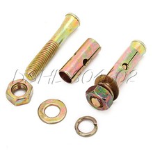 5x Expansion Bolt Hardware Tool M10x60 mm Hex Nut Sleeve Anchor Copper Tone