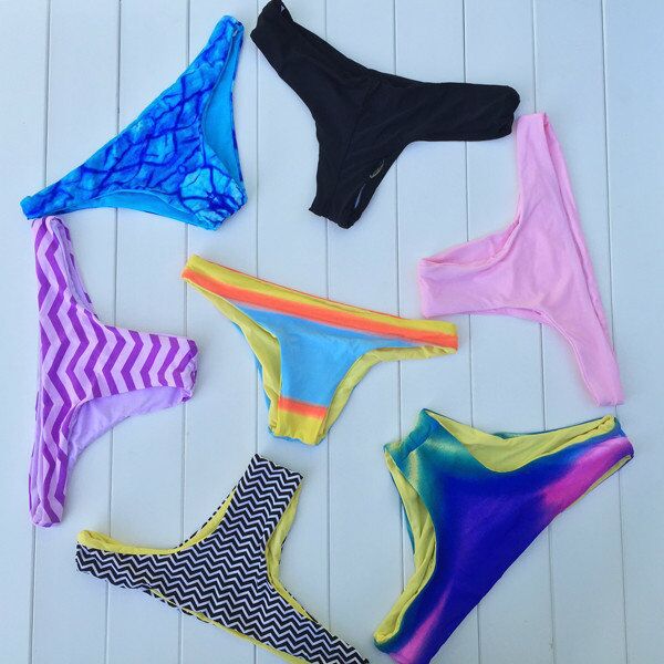 2015 Suittop Women s Sexy Seamless reversible Brazilian bikini Swimwear Bathing Suit Semi thong bathing suits