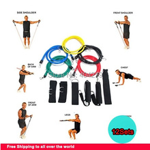 Free Shipping 2014 New Set of 12 PROSOURCE RESISTANCE EXERCISE BANDS for RK12 Latex Resistance Bands