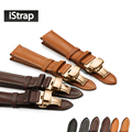 Genuine Leather watch band first layer of watch strap with rose gold butterfly buckle for Tissot