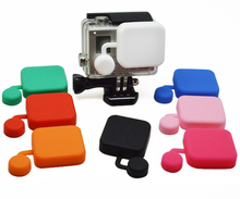 Gopro Hero 4 3+ Housing Protective Waterproof Case Cover Silicone Cover 7 Colors Soft Lens Cap Guard for Go Pro Hero 4 3+ GP118