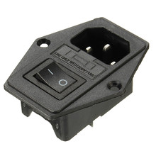 10A AC250V 3 in 1 Fuse Power Supply Socket Plug Adapter With Power Switch For Makerbot For Ultimaker 3D Printer Parts