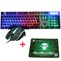 T16 Wired Rainbow LED Backlit Usb Ergonomic Gaming Keyboard Mouse Combo illuminated 2400DPI PC Optical Gamer