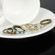 Bohemian Style Retro Punk Rhinestone Alloy Individual Midi Rings Set Geometric Finger Ring Fashion Jewelry for