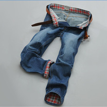 Men’s designer brand jeans plus size 2016Spring Hot Fashion Pure cotton splicing Straight jeans Casual skinny denim overalls Men