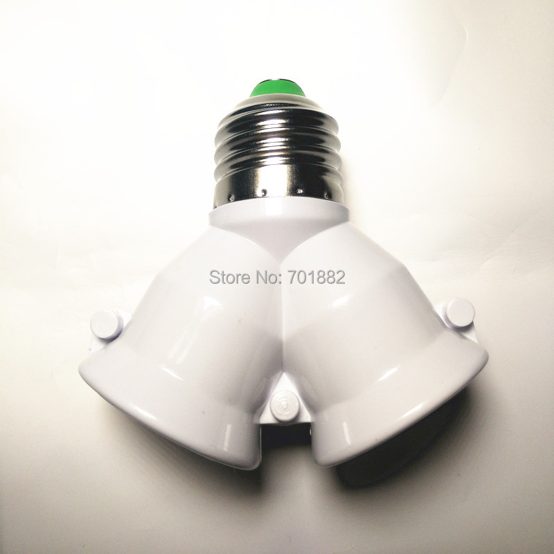 Dual Lamp Holder Bulb Converter with E27 Socket Adapter (1)