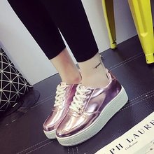 Chaussure Femme 2016 New Spring Autumn Flat Vintage Basket Shoes Women Casual Lace up Leather Trainer Single Shoes Zapatos Mujer