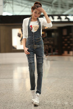 2016 Limited Regular Button Pockets Washed Jeans For Women American Apparel Waist Jeans 2016the New Type Tight Denim Overalls