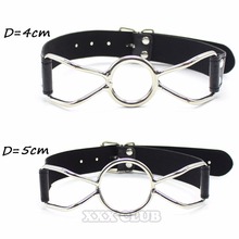 Leather sex toys Ring Gag Flirting Open Mouth with O-Ring during sexual bondage ,BDSM roleplay and adult erotic play for couples