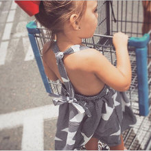 2016 Summer Children Holiday Brand Dress Backless Star Toddler Party Infant Pretty Simple Princess Dresses Little Girls Sundress