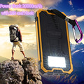 Outdoor Portable 20000mAh Solar Power Bank Dual USB Waterproof Backup Battery Bateria External Solar Panel with
