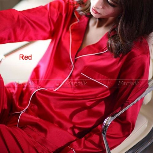 Womens Silk Satin Pajamas Set Pajama Pyjamas Set Sleepwear Lounge Wear XS S M L XL 2XL 3XL__ Plus Size