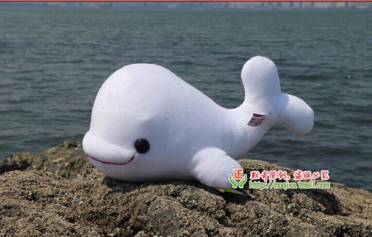 Фотография lovely plush whale toy stuffed big head dolphion pillow white doll birthday gift about 38cm