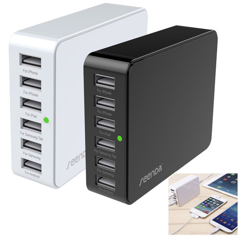 Universal 6 Port USB Charger Multi Desktop Travel Wall Charger Power Adapter For for Phone Pad Tablet and all USB Device