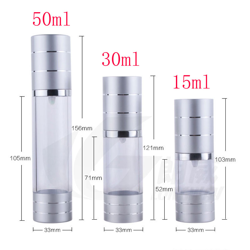 15ml 30ml 50ml silver airless pump bottle (3)