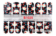 2015 Beautiful Flowers Nail Patch Stickers 5pcs lot Manicure Adhesive Full Nail Wraps Decoration DIY Beauty