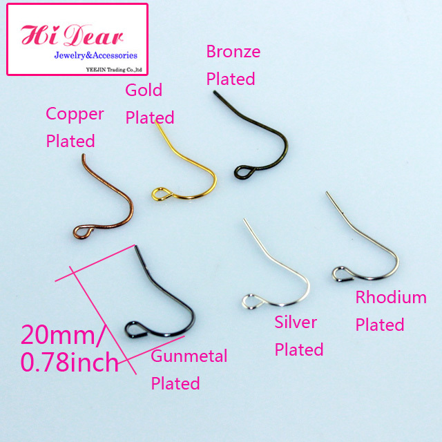 Gold/Silver/Rhodium/Bronze/Copper/Gunmetal Black Metal Earring Wire Hooks Fashion Jewelry Earring diy Findings Crafts
