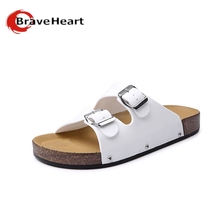 British Mens Beach Shoes Flip Flop Sandals Flat Cork Slippers Male Summer Shoes Pure Color Korean Chinelo Masculino Comfortable