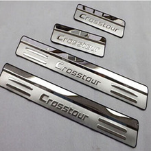 Car Styling For Honda Crosstour 2010 2014 Stainless Steel Door Sill Strip Scuff Plate Car Stickers Accessories 4pcs