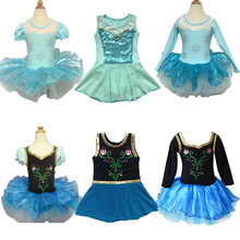 2016 BHL Froz en Anna & Elsa Princess Queen Girls Kids Dancewear Dress Fairy Ballet Tutu Dancewear Dresses 2-12Y Leotard