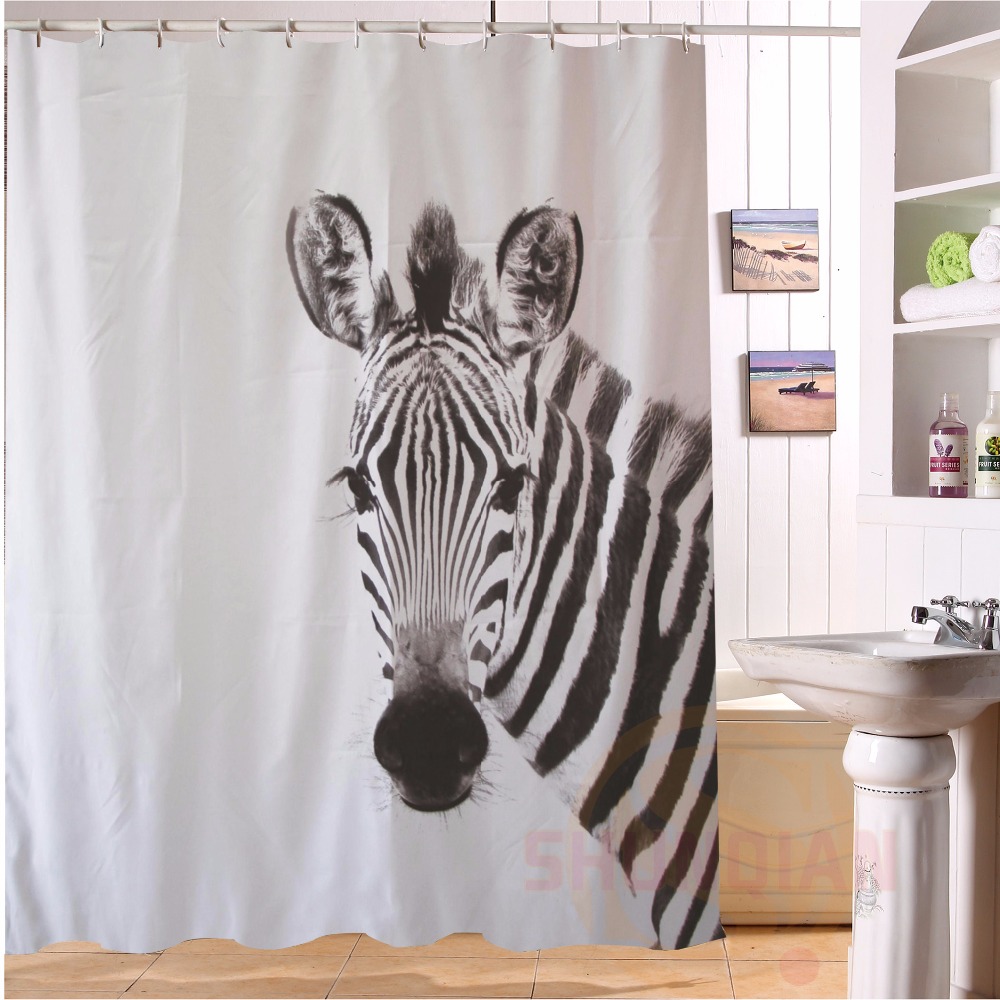 Online kopen wholesale shower curtain zebra uit china shower ...