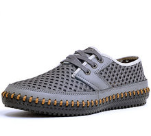 2015 new men s Fashion breathable mesh shoes Casual sneakers Handmade genuine leather shoes sh 5588